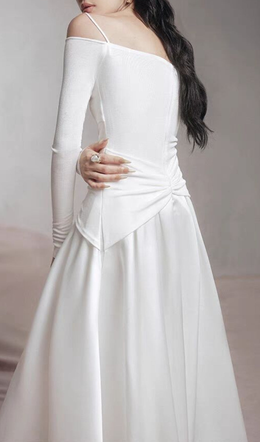 Cailin Long Sleeve Ruched Maxi Dress Flowering Girl