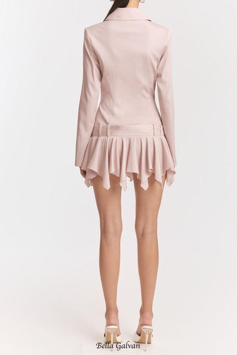 dinah Umbrella tail hem Shirt mini Dress in pink Flowering Girl