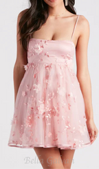 Eden Flower Babydoll mini Dress in blush Flowering Girl