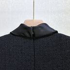 Tabitha Boucle Collared Tweed Mini Dress In Black Flowering Girl