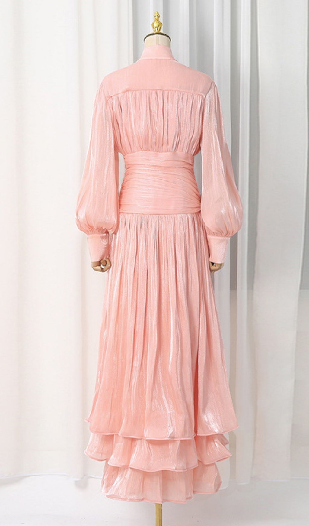 Klarika Pink Long Sleeve Maxi Dress Flowering Girl