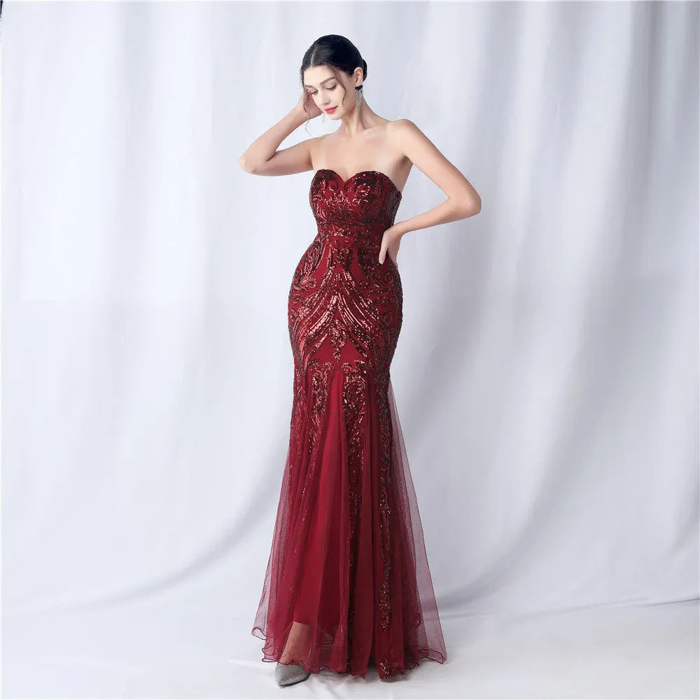 Sparkle Strapless Tulle Maxi Dress Flowering Girl