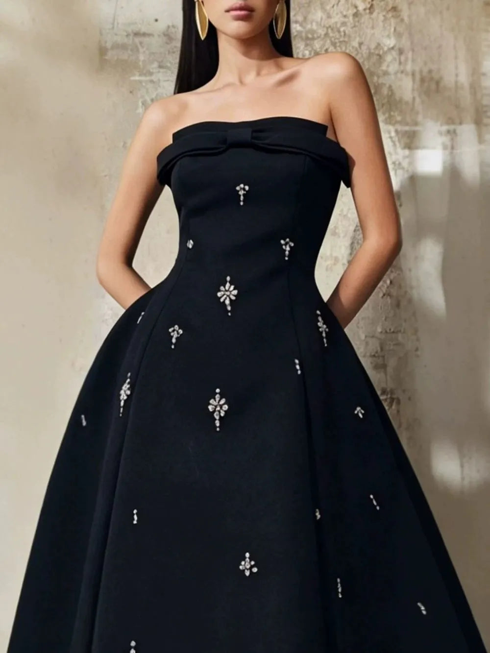 McLean Strapless Bow Embellished Maxi Dress Flowering Girl