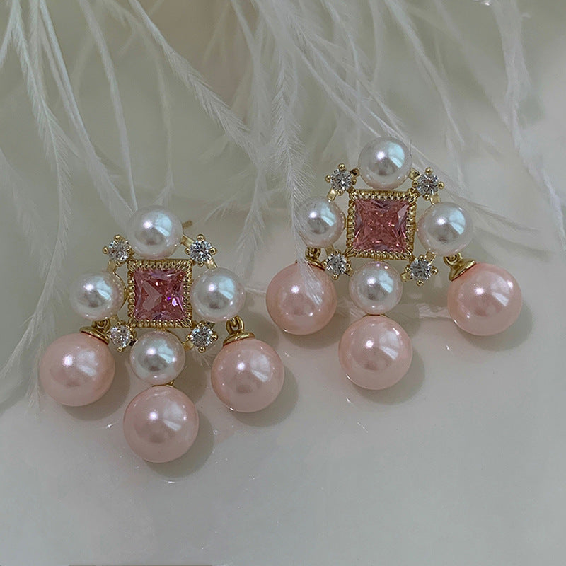 Pink Pearl Earring Flowering Girl