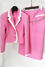 Erika Contrast-Trim Jacket Two Piece Set Flowering Girl