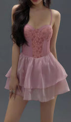 Danika Pink Floral Dress Swimsuit Flowering Girl