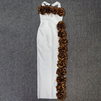 Sebastiane Halterneck Flower Bandage Maxi Dress Flowering Girl