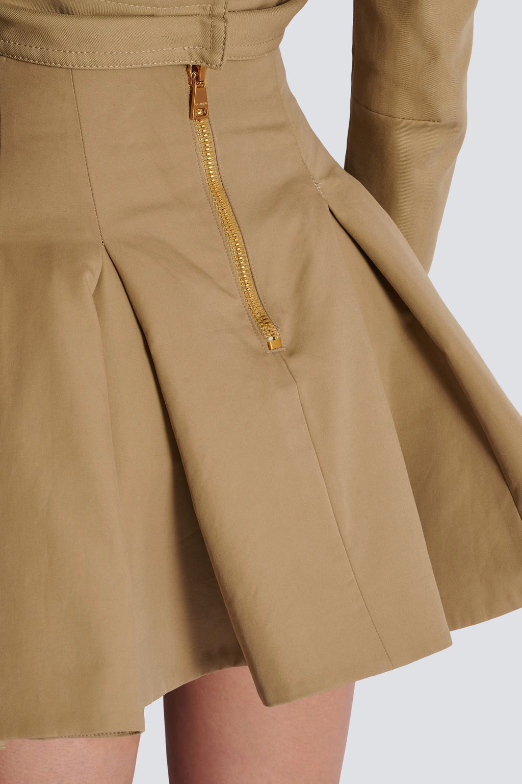 Flared Pleated Grain De Poudre Skirt Flowering Girl