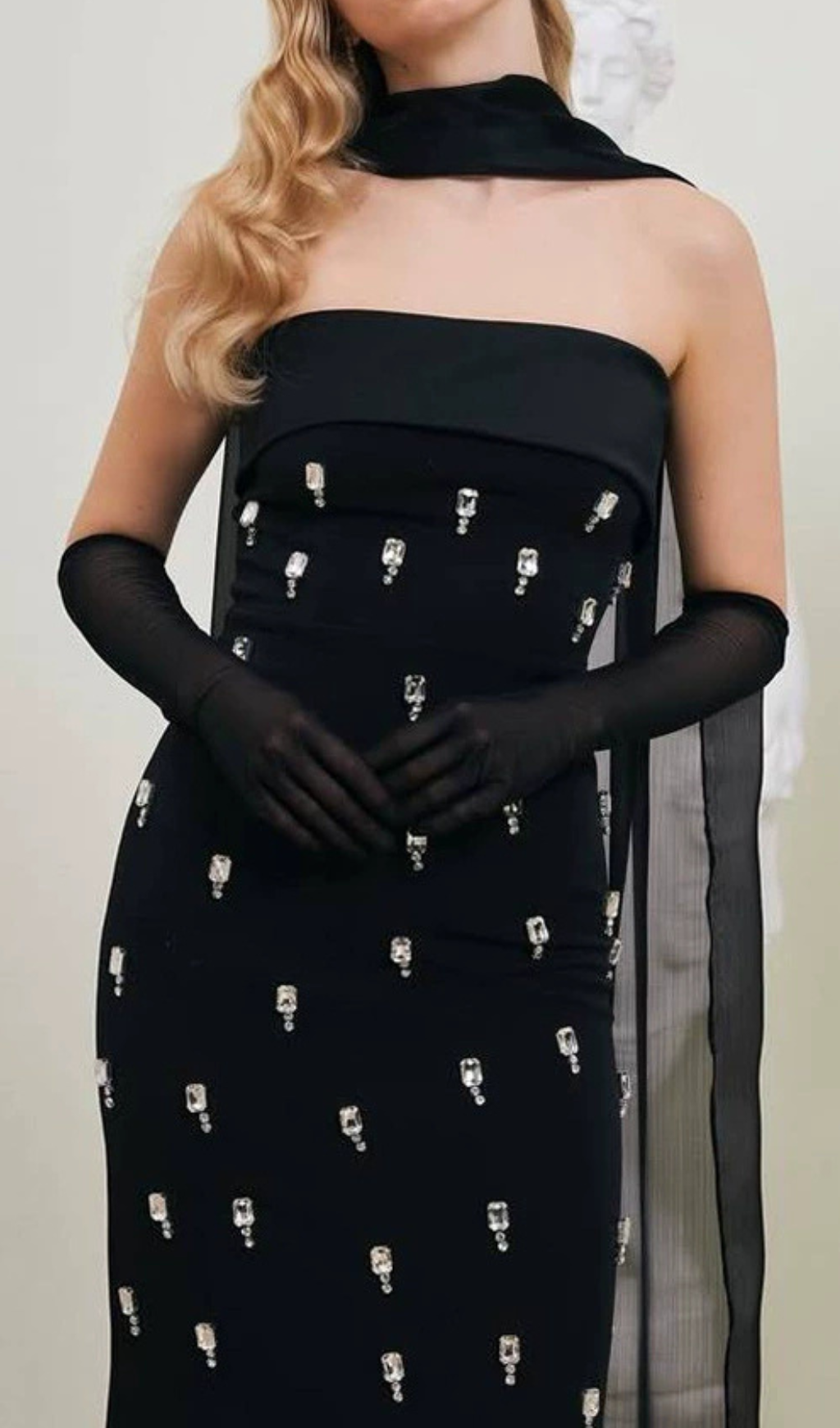 Genia Black Strapless Embellished Maxi Dress Flowering Girl
