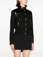 PATENT-TRIM TWEED BOMBER JACKET Flowering Girl