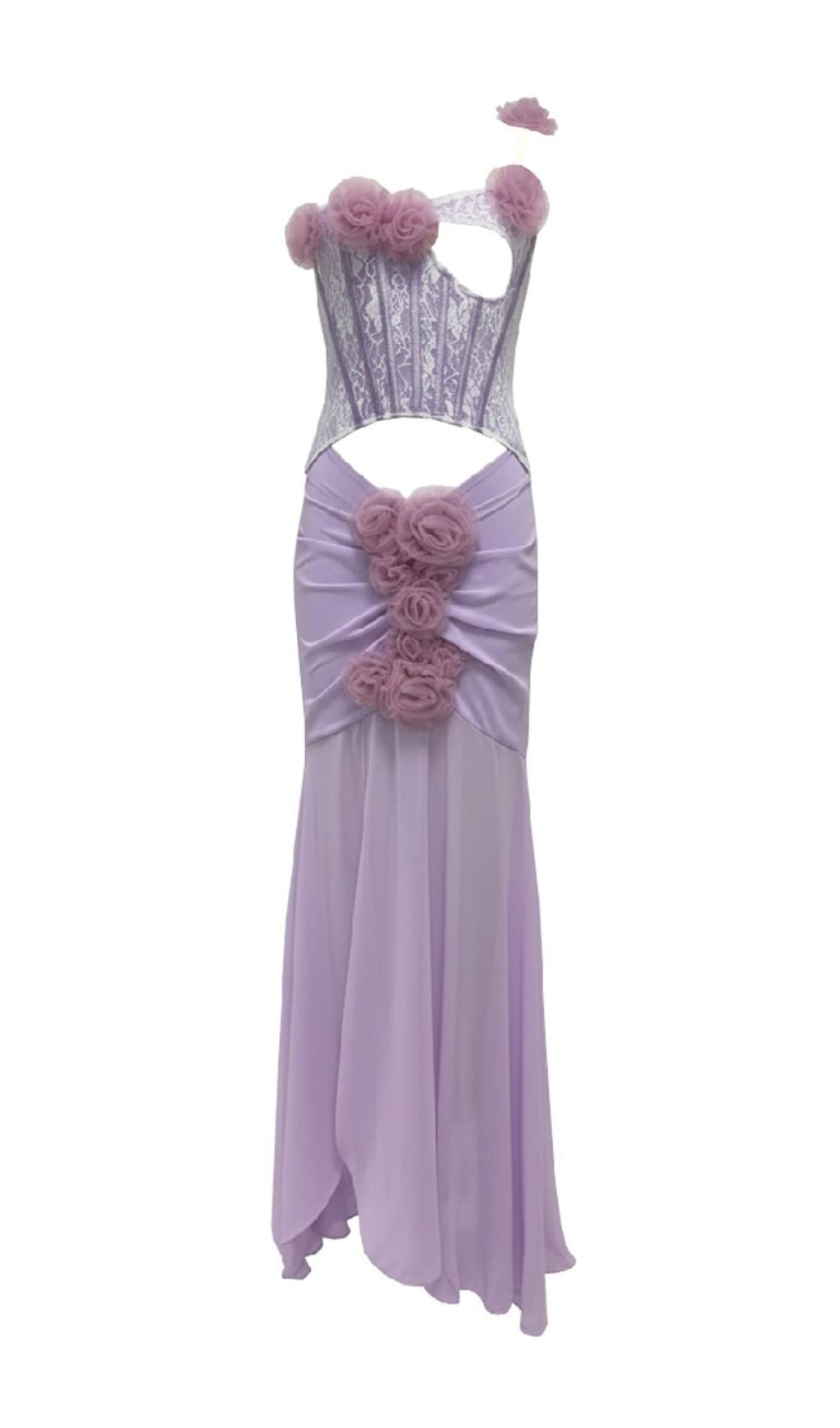 Josephine Purple One Shoulder Floral Maxi Dress Flowering Girl