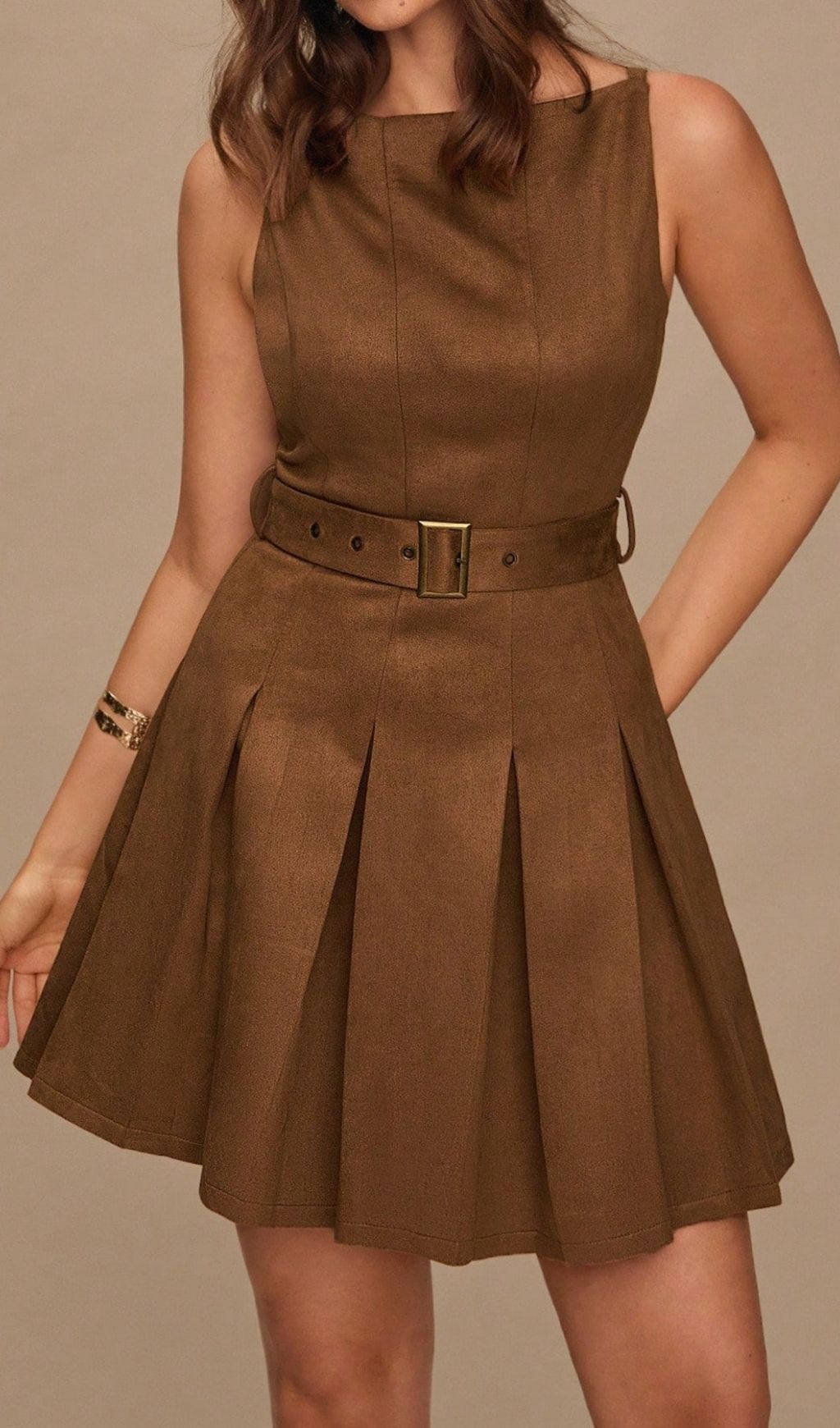 Lanica Sleeveless Pleated Mini Dress Flowering Girl