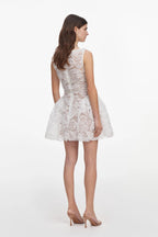White Sequin Tulle And Lace Mini Dress Flowering Girl