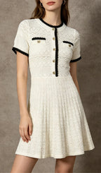 Leonida Short Sleeve Knit Mini Dress Flowering Girl
