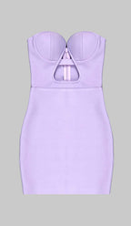 Bandeau Bandage Mini Dress In Lilac Flowering Girl