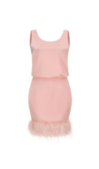 Satin Matching Set Mini Dress In Pink Flowering Girl