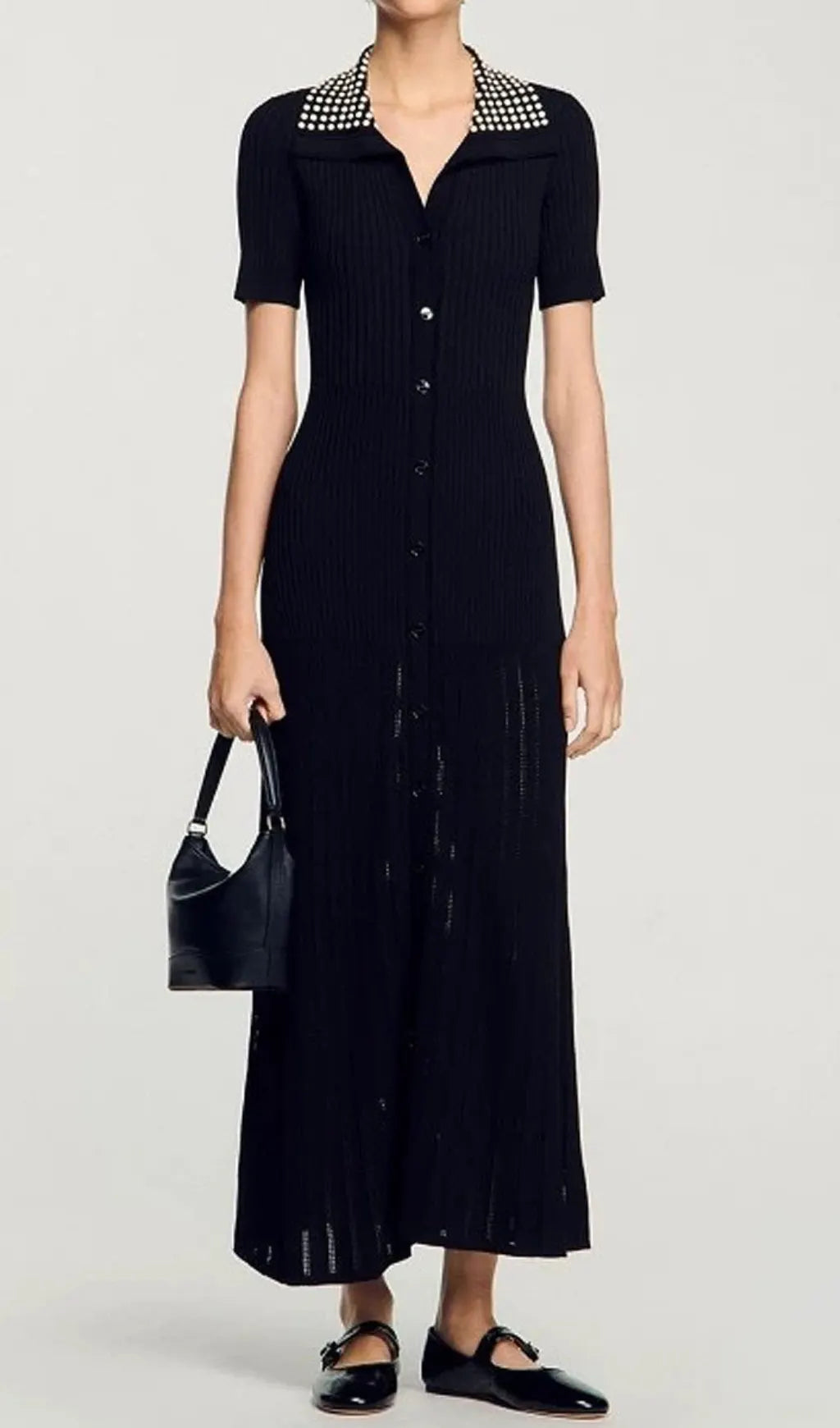 Eliana Lapel Knit Maxi Dress Flowering Girl