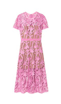 PINK LACE MIDI DRESS Flowering Girl