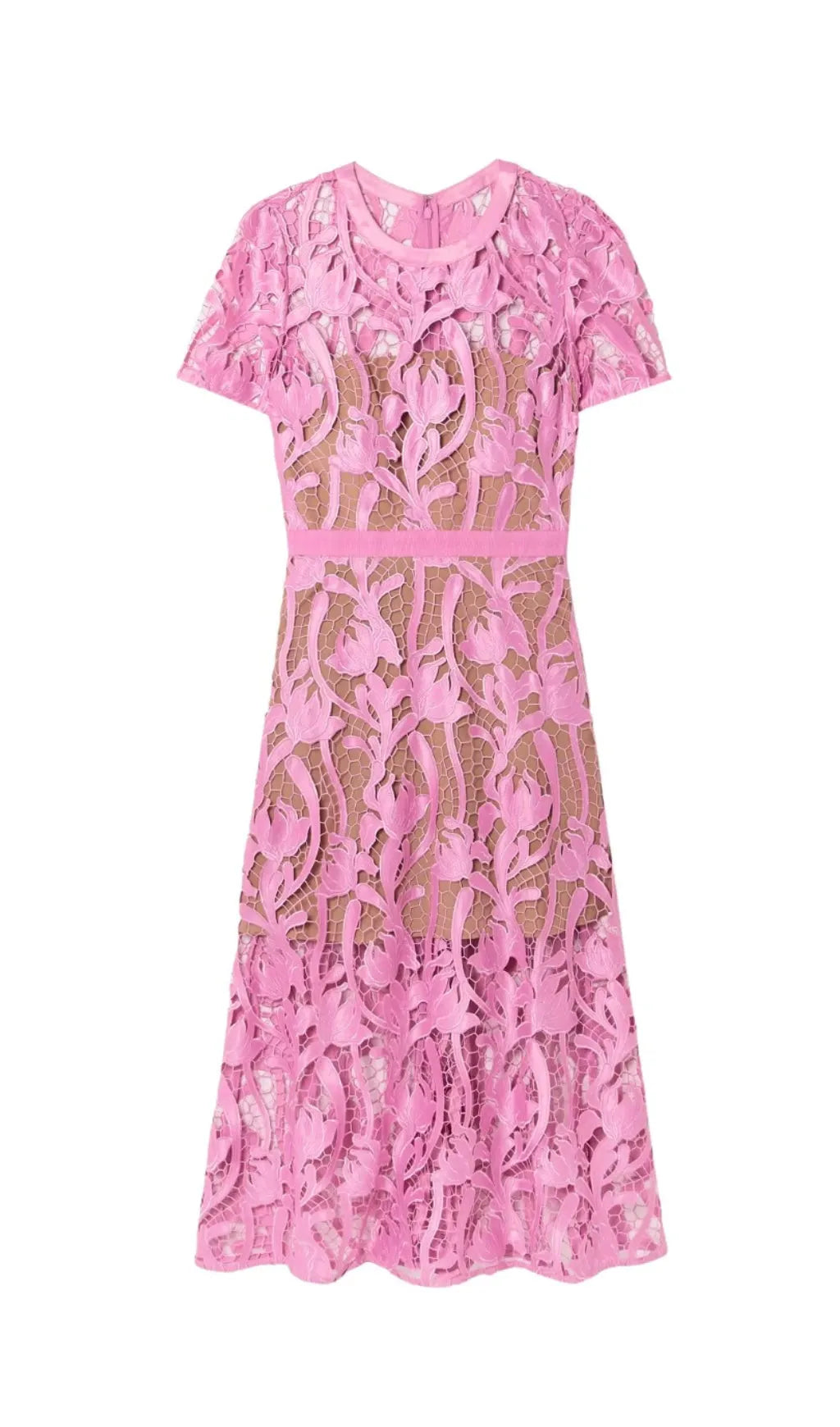 PINK LACE MIDI DRESS Flowering Girl