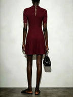 Mariluz Wine Knit Mini Dress Flowering Girl