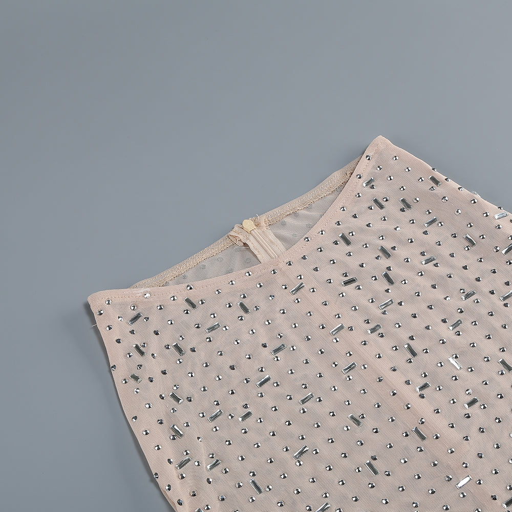 Afia Embellished Mesh Skirt Set Flowering Girl