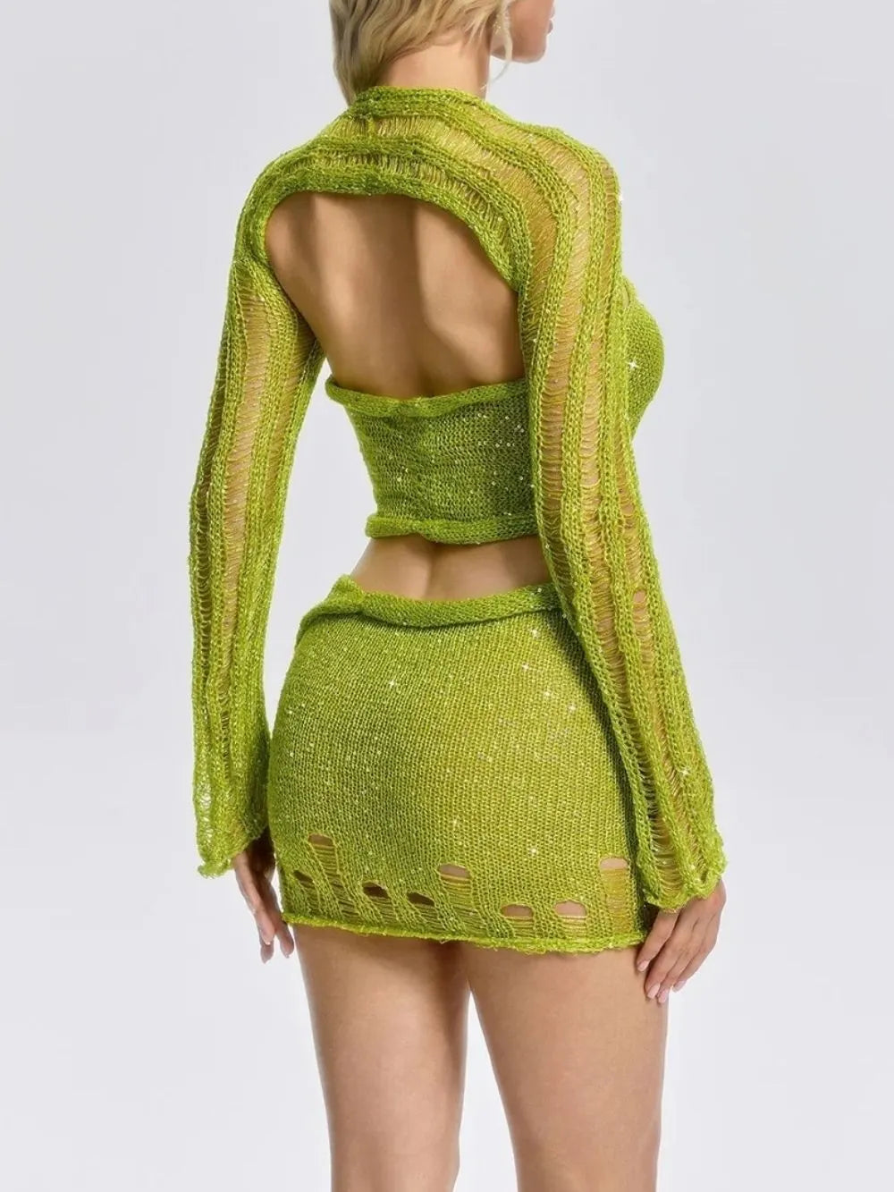 Fennella Knit Sequin Skirt Set Flowering Girl
