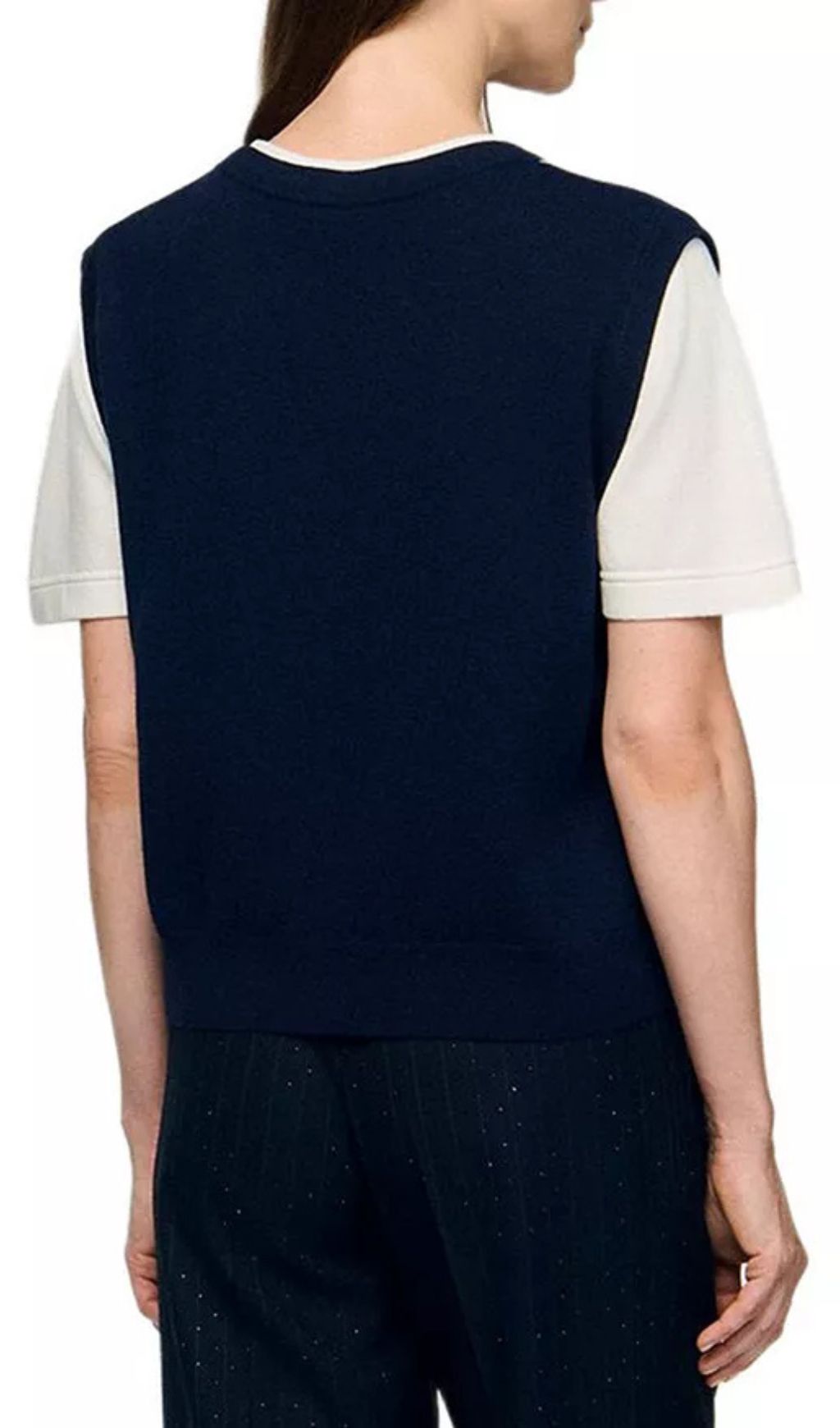 Layered Look Sweater Vest Top Flowering Girl