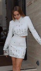 Cordis Crystal Long Sleeve Two-Piece Set Flowering Girl