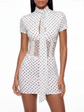 Iona High Neck Polka Dot Skirt Set Flowering Girl