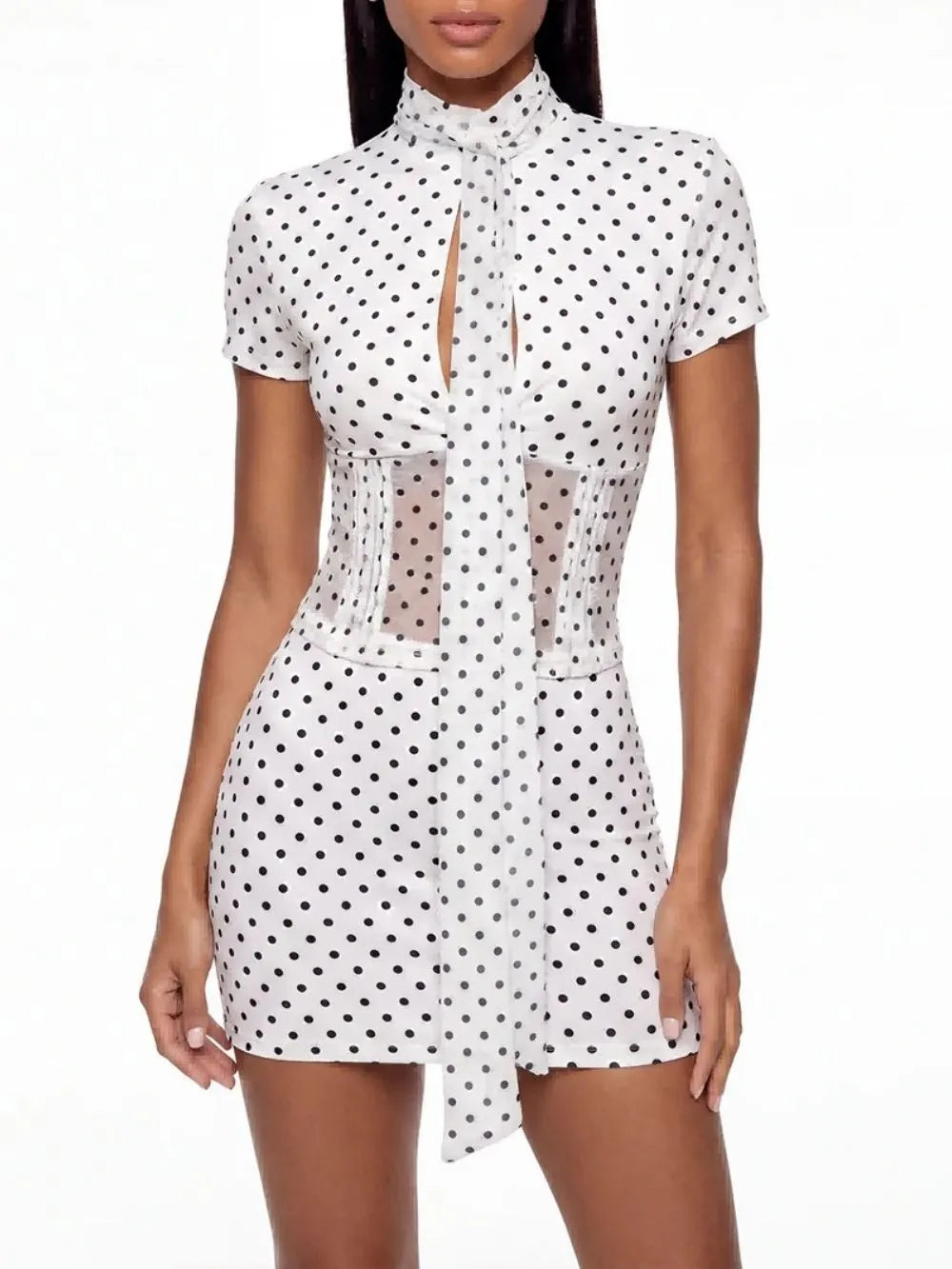 Iona High Neck Polka Dot Skirt Set Flowering Girl