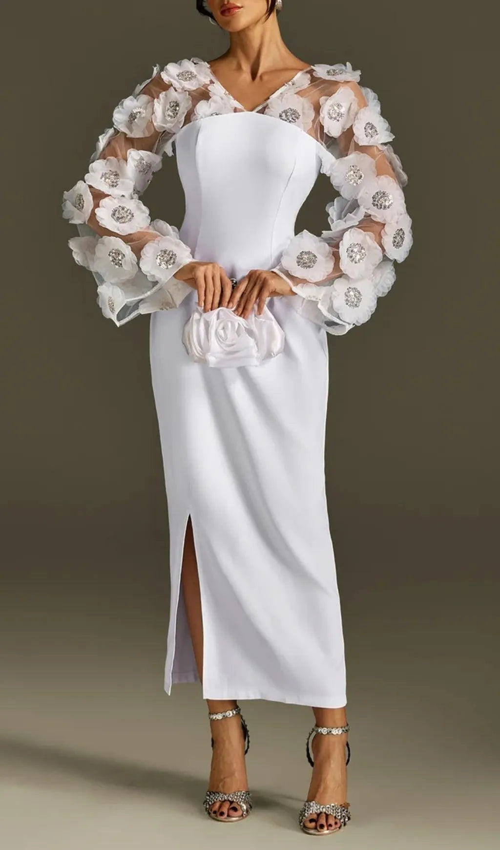 Rosaire Flower Sequin Maxi Dress Flowering Girl