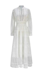 Kamara White Long Sleeve Maxi Dress Flowering Girl