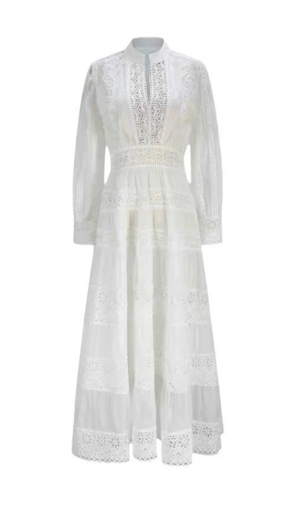 Kamara White Long Sleeve Maxi Dress Flowering Girl