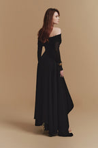 Silouh Long Sleeve Midi Dress Flowering Girl