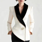 Irregular Long Sleeves Slim Suit Jacket Flowering Girl