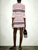 Marietta Pink Flared Sleeve Knit Mini Dress Flowering Girl