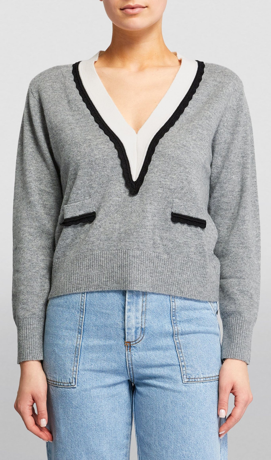 TWO TONE TRIM SWEATER Flowering Girl