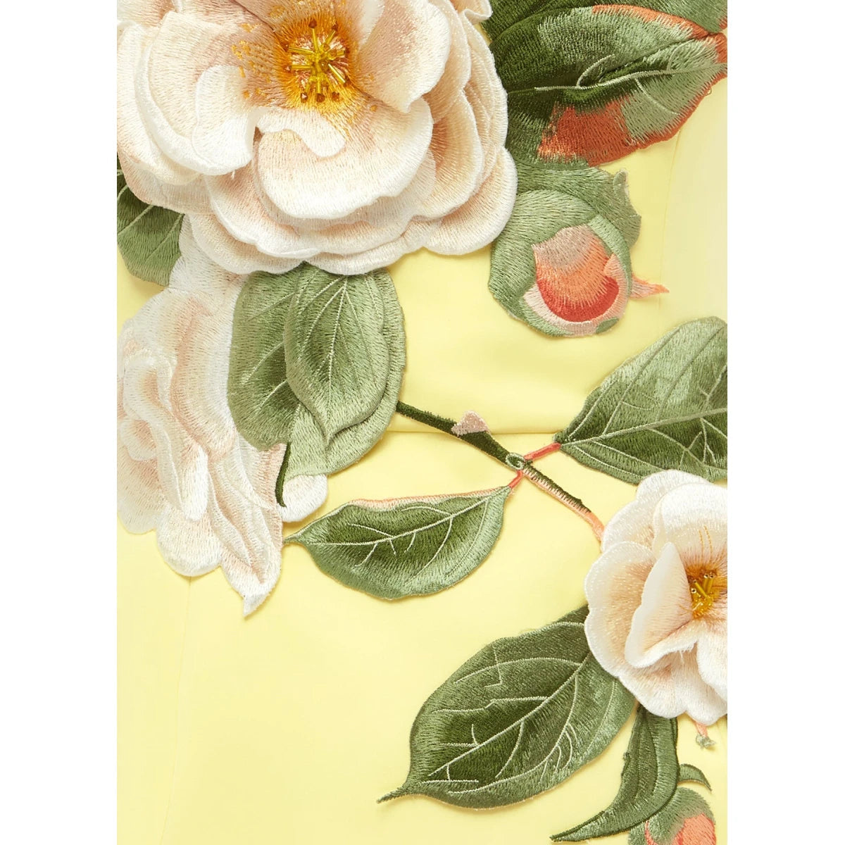 Suzanne Appliqué Floral Bustier Mini Dress In Yellow Flowering Girl