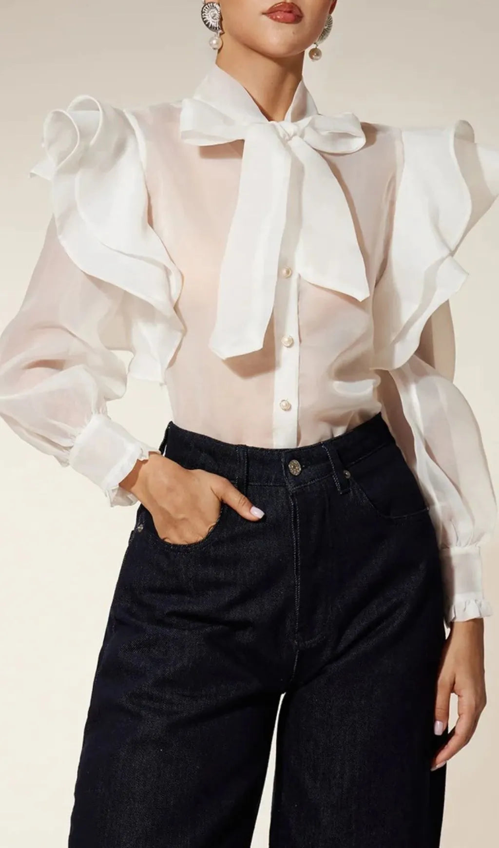 Eiko Bow Ruffle Shirt Flowering Girl