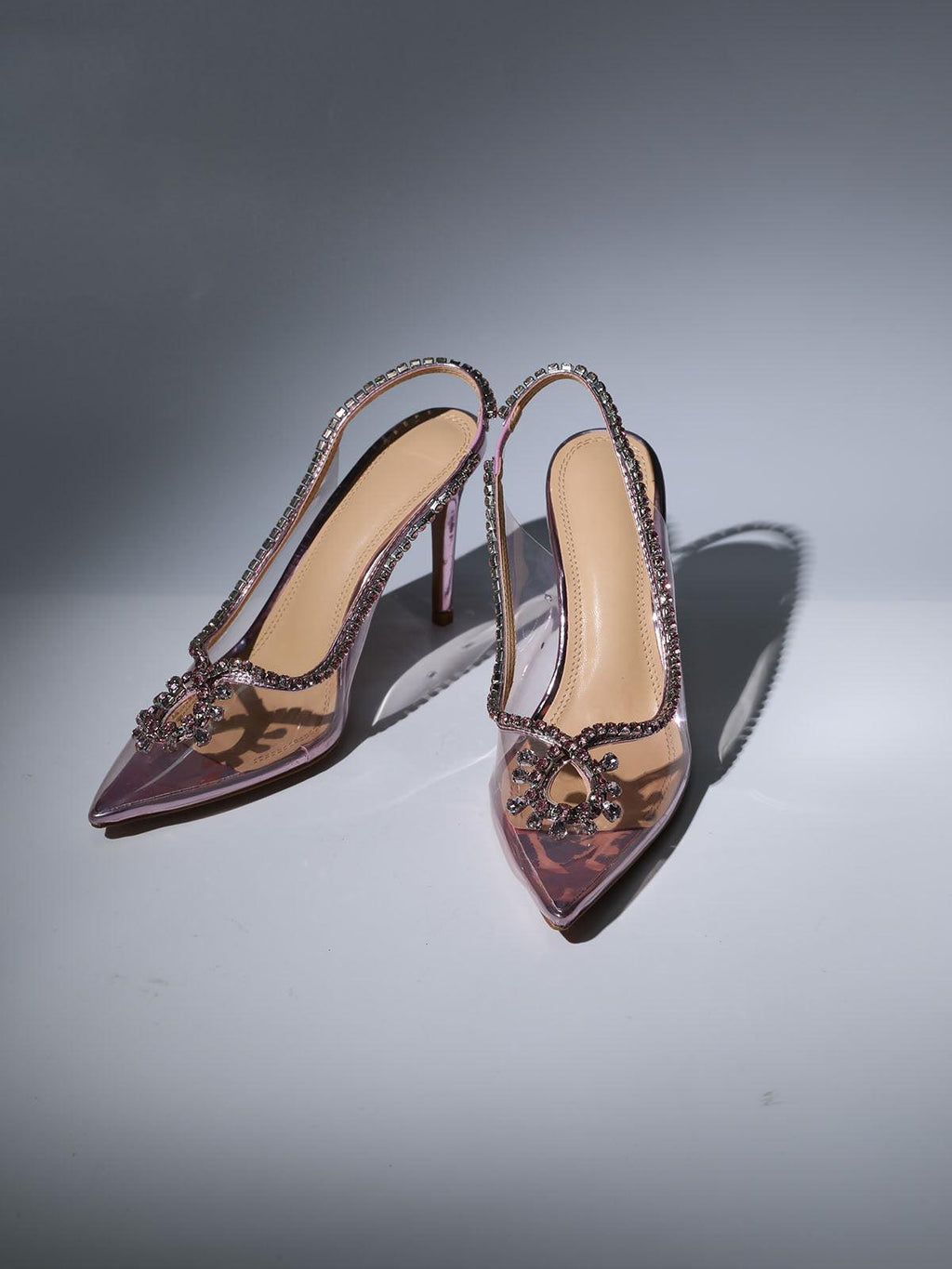Crystal Cutout Embellished Pumps In Pink Flowering Girl