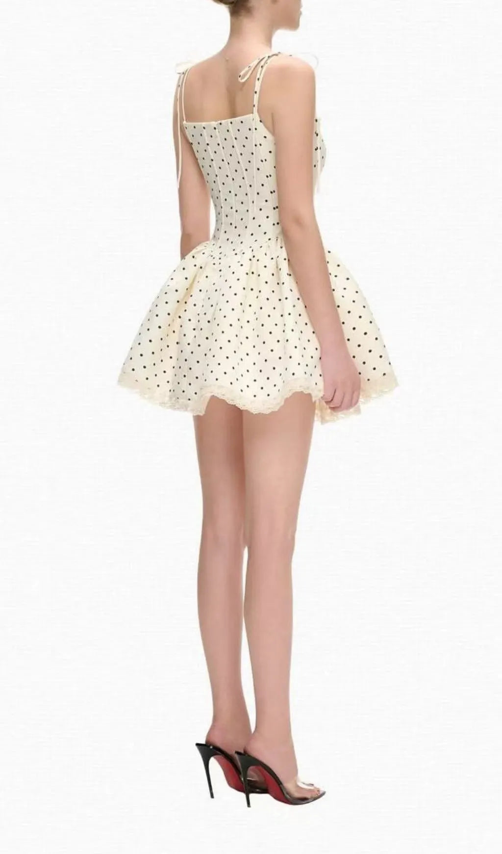 Katrien Strappy Dot Corset Mini Dress Flowering Girl