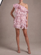 Malini Floral Ruffle Mini Dress Flowering Girl