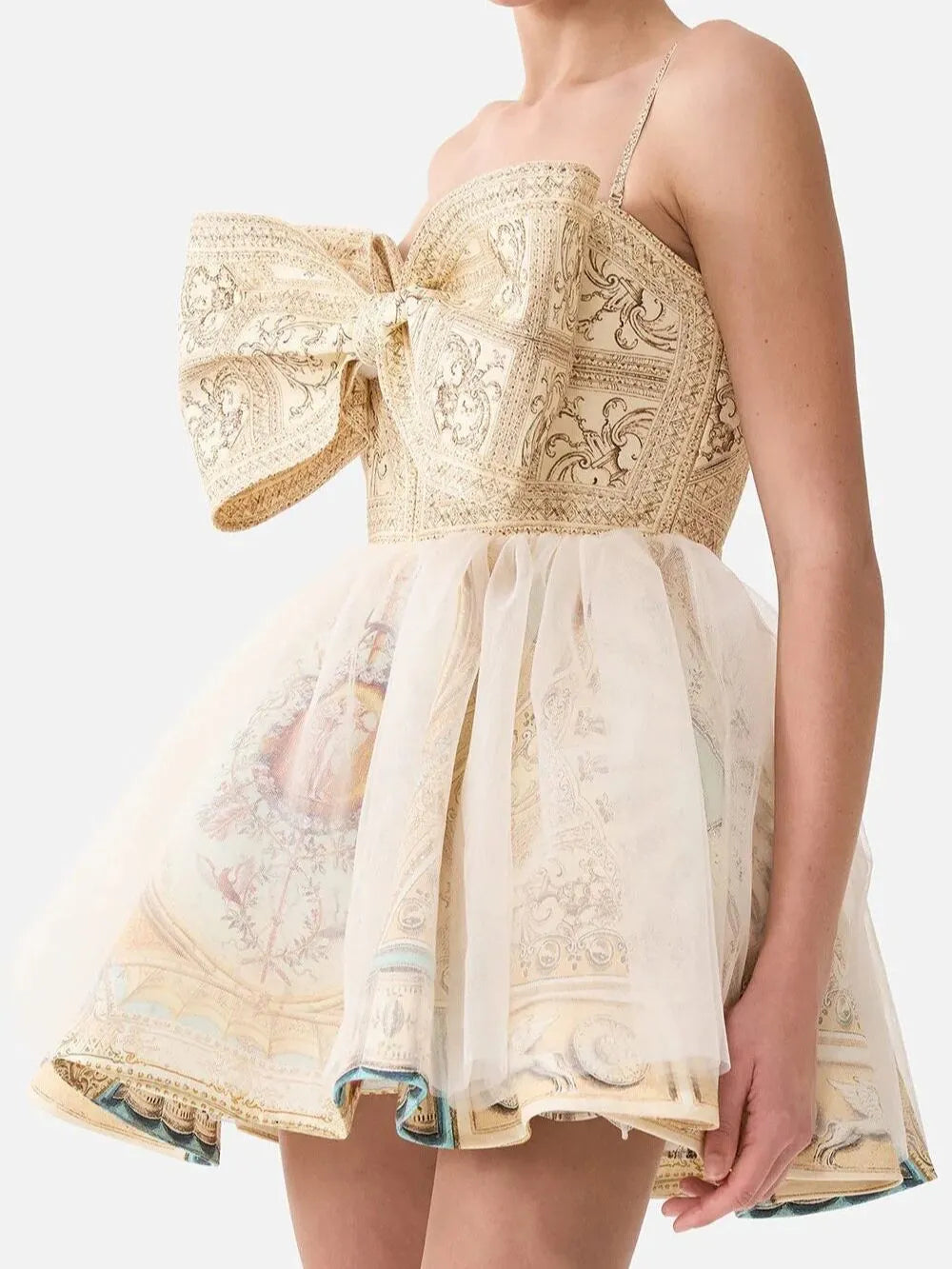 Michela Bow-Front Mini Dress Flowering Girl