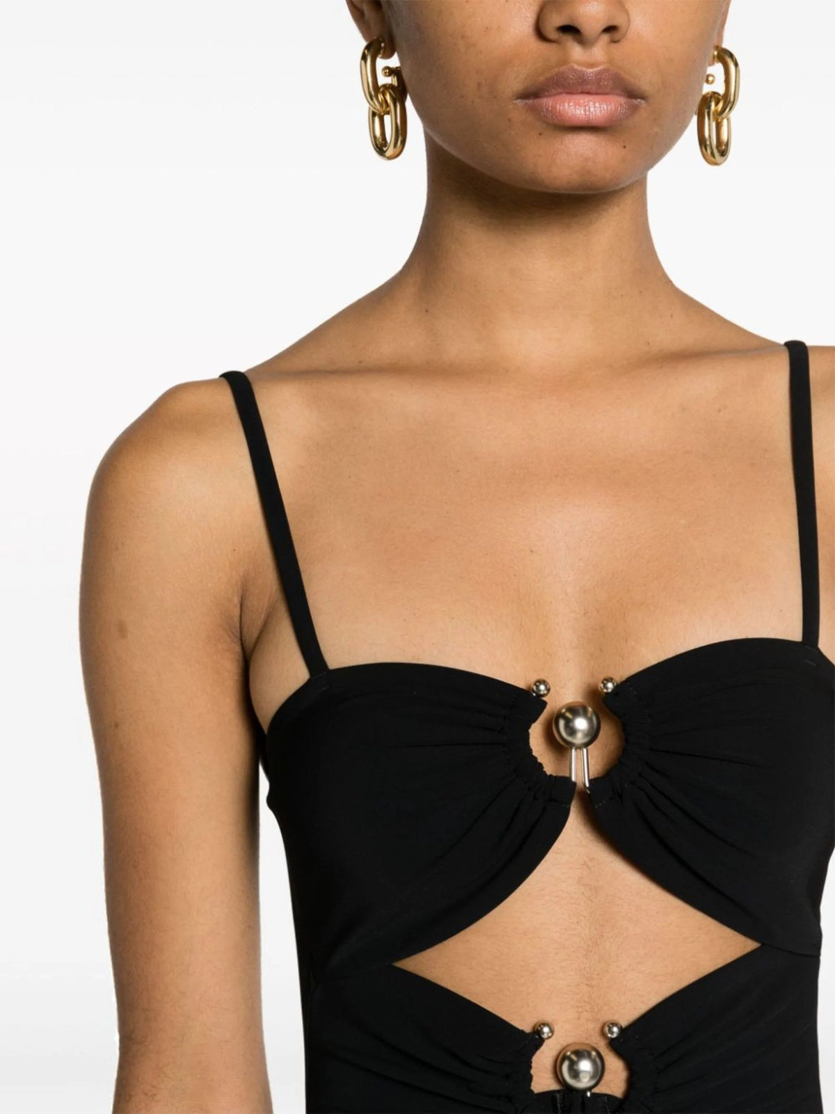 BLACK CUT-OUT MINI BEACH DRESS Flowering Girl