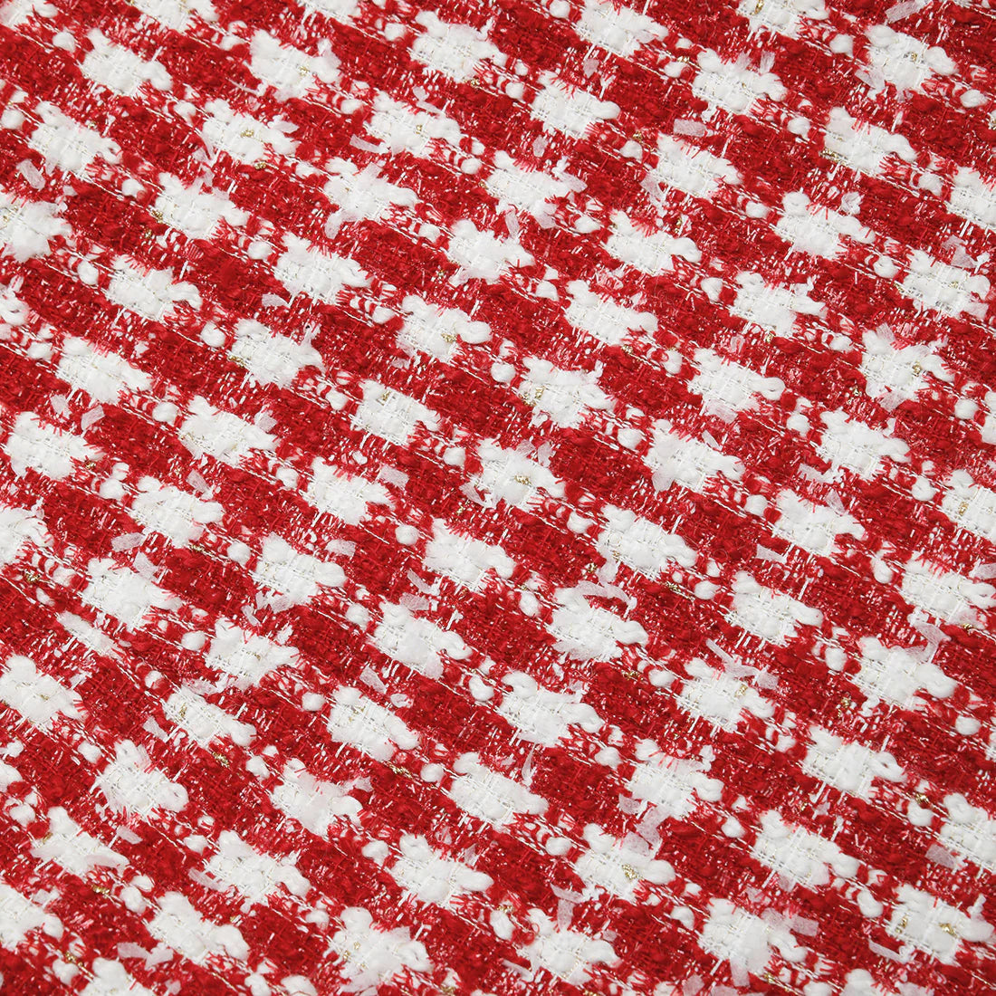 RED CHECK BOUCLE PLEATED MINI SKIRT Flowering Girl