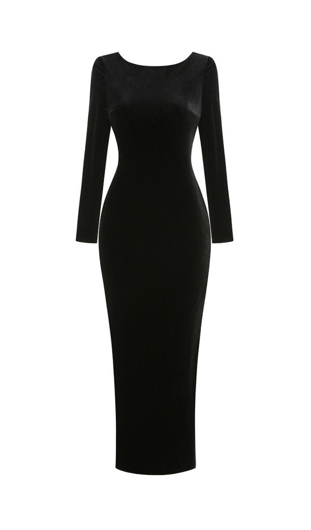 Kayslee Black Long Sleeve Diamante Backless Maxi Dress Flowering Girl