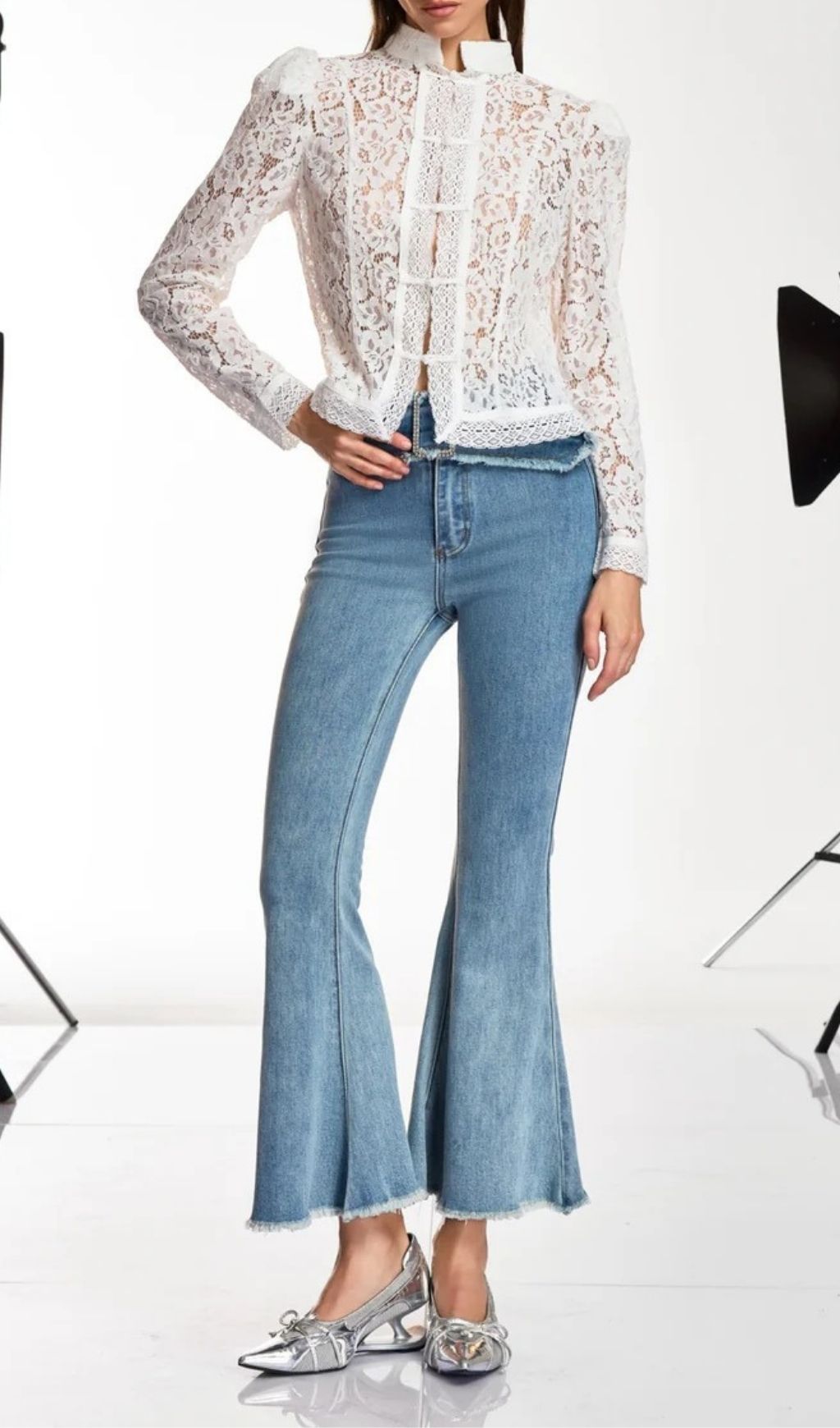 Danesha Long Sleeve Lace Top Flowering Girl