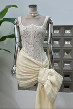 Bosede Bow Lace Corset Mini Dress Flowering Girl