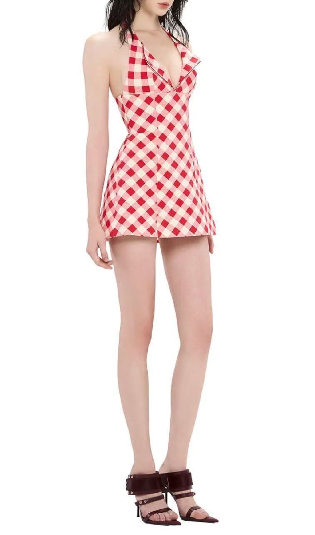 Irela Halter Check Mini Dress Flowering Girl