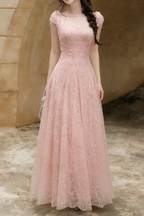 Lace Sequin A Line Midi Dress Flowering Girl